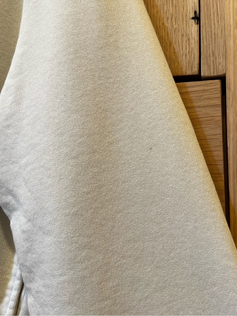 Mate the Label Organic Cotton Fleece Quarter Zip Sweatshirt Bone Size Small - Picture 5 of 6